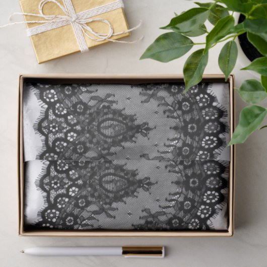 zwarte kant tissuepapier (Geschenk)