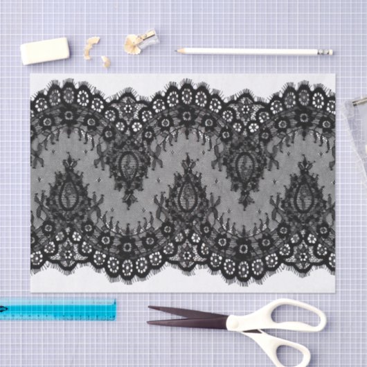  zwarte kant tissuepapier (Craft)