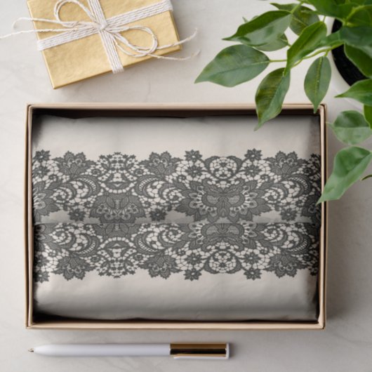 zwarte kant tissuepapier (Geschenk)