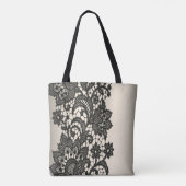 zwarte kant tote bag (Achterkant)