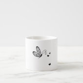 Zwarte kant Vlinders 1 Espresso Kop (Voorkant)