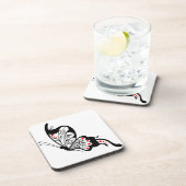 Zwarte kant vlinders 2 bier onderzetter (Rechterzijde)