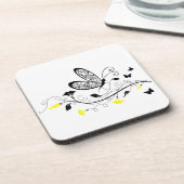 Zwarte kant vlinders 3 drankjes onderzetter (Linkerzijde)