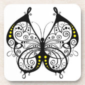 Zwarte kant Vlinders 5 Bier Onderzetter (Voorkant)
