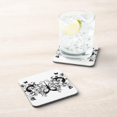 Zwarte kant vlinders 9 bier onderzetter (Rechterzijde)