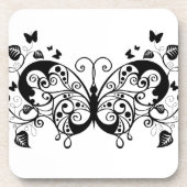 Zwarte kant vlinders 9 bier onderzetter (Voorkant)