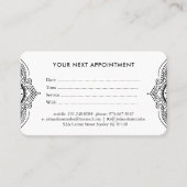 Zwarte kanten afspraakkaart afsprakenkaartje (Voorkant)