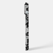 Zwarte Kanten Bloem iPhone 15 Plus Hoesje Case (Linkerkant)