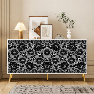 Zwarte Kanten Decoupage Tissuepapier uit het verle