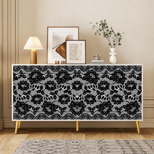 Zwarte Kanten Decoupage Tissuepapier uit het verle