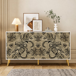 Zwarte Kanten Decoupage Tissuepapier uit het verle