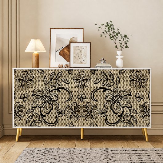 Zwarte Kanten Decoupage Tissuepapier uit het verle