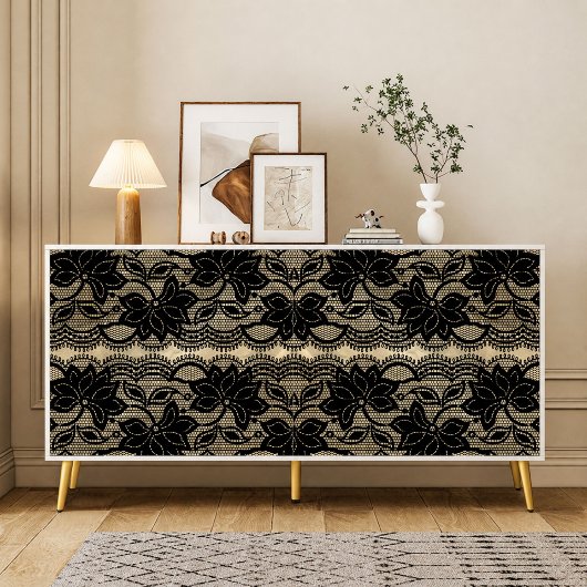 Zwarte Kanten Decoupage Tissuepapier Vintage