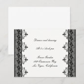 Zwarte Kanten Huwelijksreceptiekaarten Kaart (Voorkant / Achterkant)