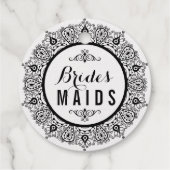 Zwarte kanten mandala bruidsmeisjes bedankjes labels (Achterkant)