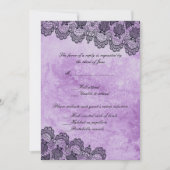 Zwarte Kanten Paarse Gotische Huwelijksreactie Kaart (Voorkant)