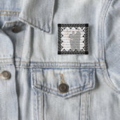 Zwarte Kanten Vierkante Foto Knop Button 5,1 Cm (In situ)