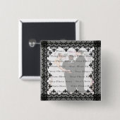Zwarte Kanten Vierkante Foto Knop Button 5,1 Cm (Voorkant /achterkant)
