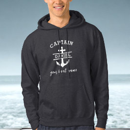Zwarte Kapitein Boot Nautilusanker Schip Hoodie
