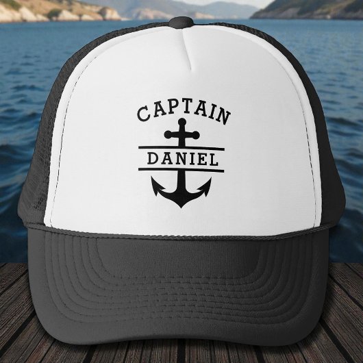 Zwarte Kapitein Boot Scheepsanker Schip Trucker Pet