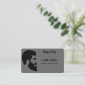 Zwarte Kapper Heren Stylist Minimalistisch Visitekaartje (Staand voorkant)