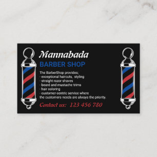 Zwarte Kapper Paal Salon Merkdesign Visitekaartje