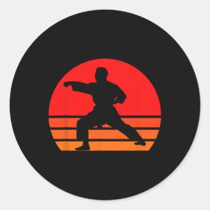 Zwarte Karate Shirt1 Ronde Sticker