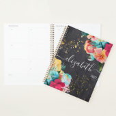 Zwarte karton, Floral Girly, elk jaar Planner (Display)