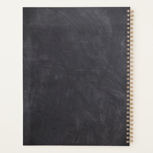 Zwarte karton, Floral Girly, elk jaar Planner (Achterkant)