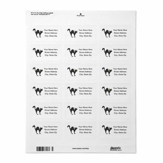 Zwarte kat (2) etiket (Full Sheet)