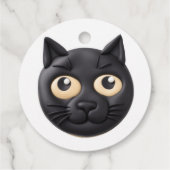 Zwarte Kat 3D Geïnspireerd Bedankjes Labels (Achterkant)