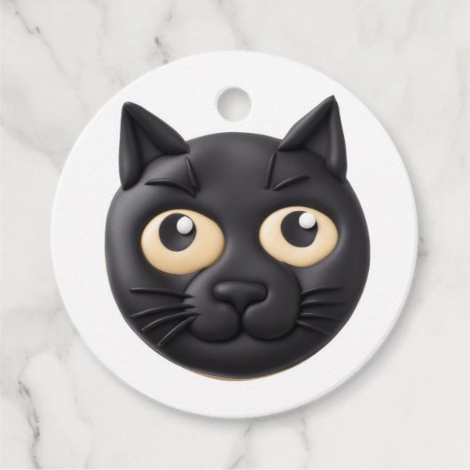 Zwarte Kat 3D Geïnspireerd Bedankjes Labels (Voorkant)