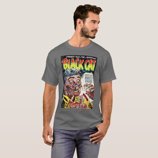 Zwarte kat #50 T-shirt (Voorkant volledig)
