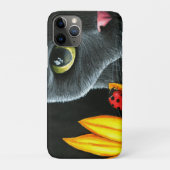 Zwarte Kat 510 lieveheersbeestje gele bloem Case-Mate iPhone Case (Achterkant)