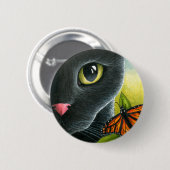 Zwarte kat 555 ronde button 5,7 cm (Voorkant /achterkant)