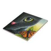 Zwarte kat 555 tegeltje (Zijkant)