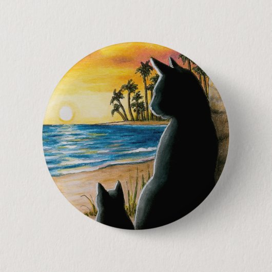 Zwarte kat 597 ronde button 5,7 cm (Voorkant)