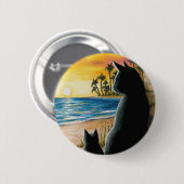Zwarte kat 597 ronde button 5,7 cm (Voorkant /achterkant)