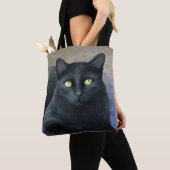 Zwarte kat 621 tote bag (Dichtbij)
