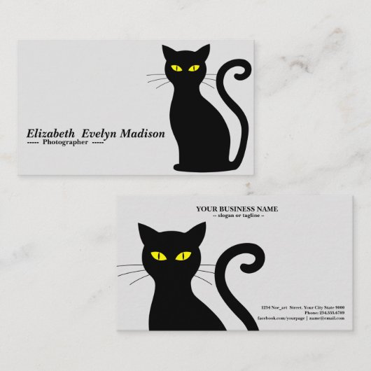 zwarte kat 843 visitekaartje (Voorkant / Achterkant)