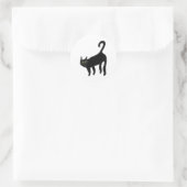 Zwarte kat 9 ronde sticker (Tas)