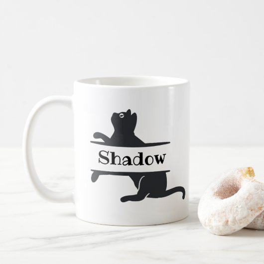 Zwarte Kat Aangepast Koffiemok (Met donut)
