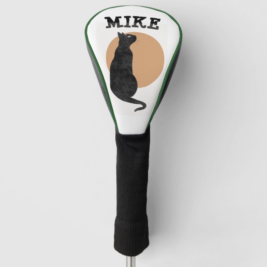 ZWARTE KAT AANGEPASTE GOLF DRIVER HOES PERSOONLIJK GOLFHEADCOVER (Voorkant)