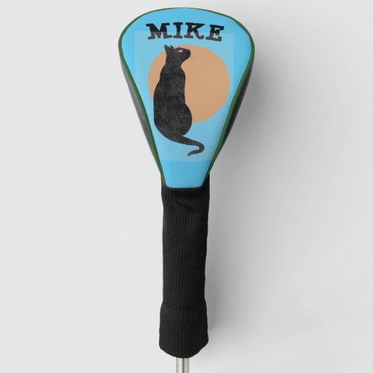 ZWARTE KAT AANGEPASTE GOLF DRIVER HOES PERSOONLIJK GOLFHEADCOVER (Voorkant)