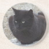 Zwarte Kat aangepaste onderzetter (Voorkant)