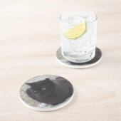 Zwarte Kat aangepaste onderzetter (Zijkant)