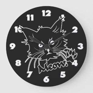 Zwarte kat aangepaste wandklok