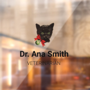 Zwarte kat aanpasbaar veterinair beroep raamsticker