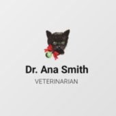 Zwarte kat aanpasbaar veterinair beroep raamsticker (Vel)