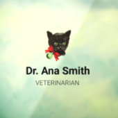 Zwarte kat aanpasbaar veterinair beroep raamsticker (Vel 3)